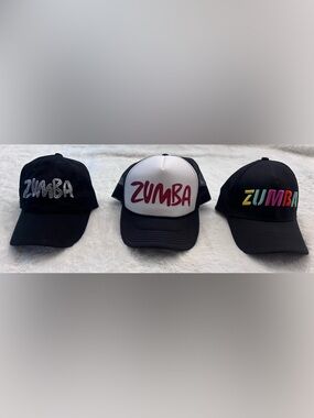 Zumba Fitness Black and White Logo Trucker Hats (3 Pack)